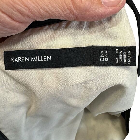 Karen Millen Lace Applique Patchwork Dress, Size 10, Ivory/Black RRP£215 DV276 - Picture 6 of 9